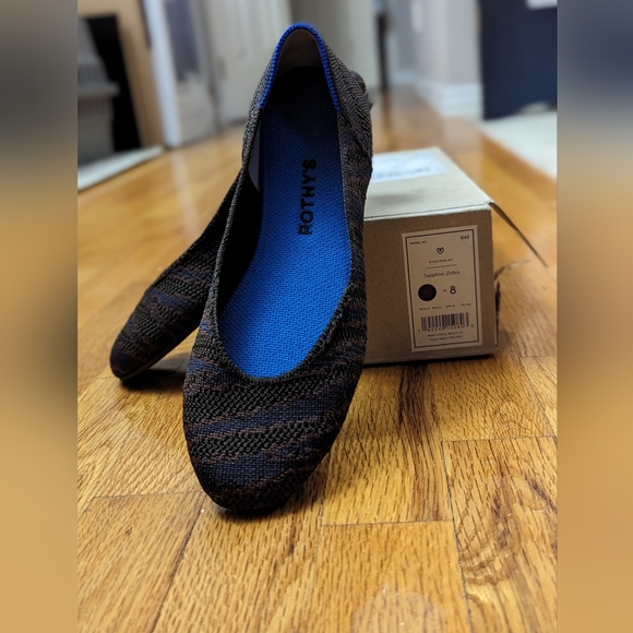 Rothy's Sapphire Zebra Square Flats - Picture 2 of 3